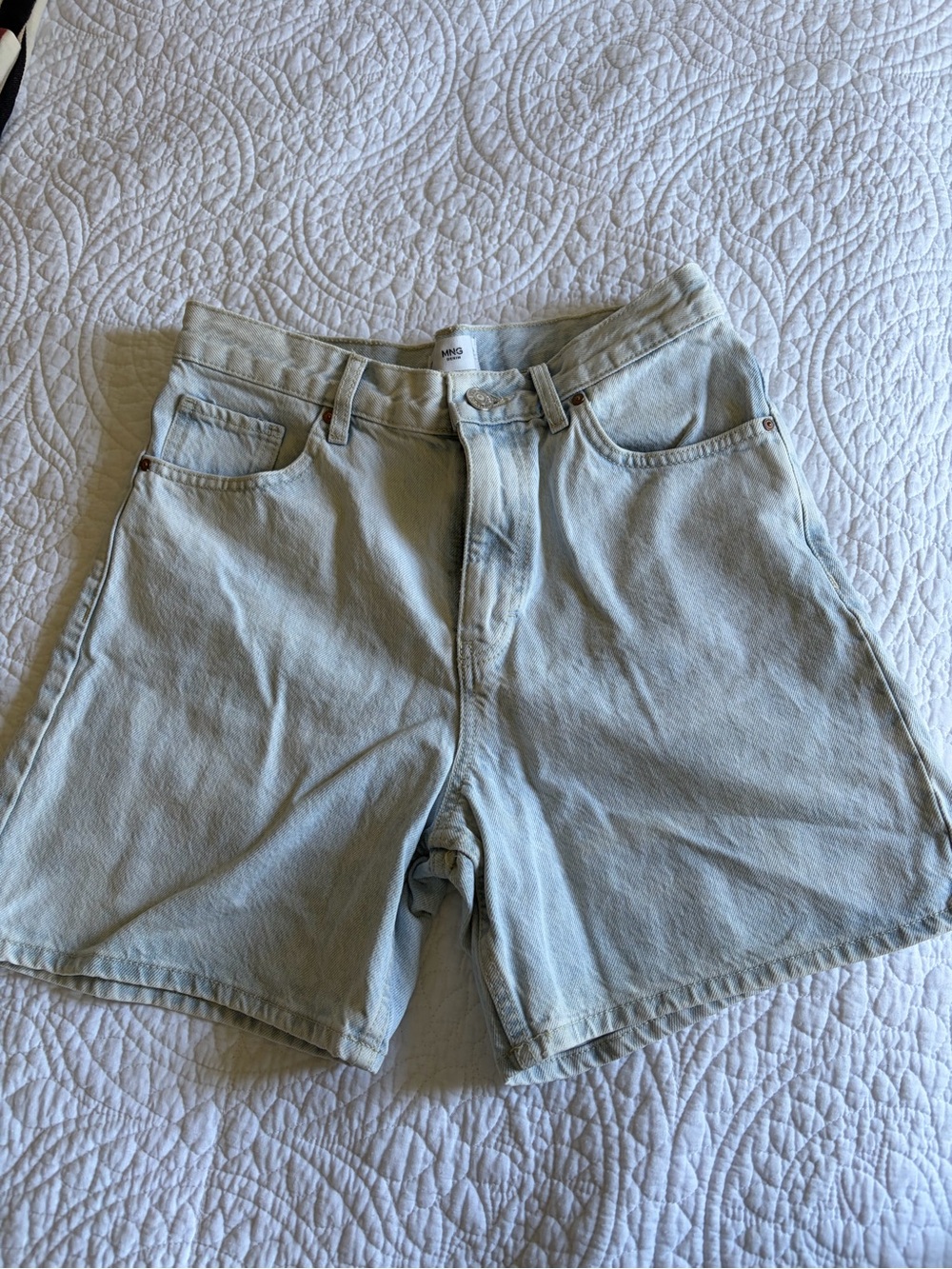Mango Light Blue Denim Shorts